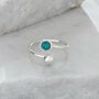 Adjustable Silver Birthstone Ring December: Turquoise, thumbnail 2 of 4