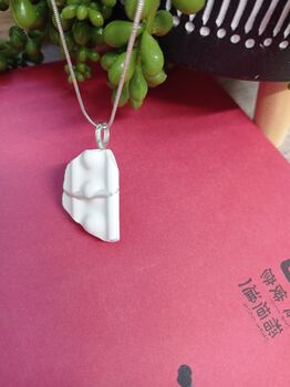 White Stoneware Kintsugi Pendant, 3 of 6