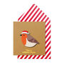 Handmade Christmas Robin Personalised Greeting Card, thumbnail 1 of 4