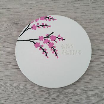 Personalised Cherry Blossom Clay Coaster, 2 of 5
