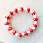 Woodland Red Toadstool Beaded Bracelet, thumbnail 1 of 2