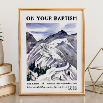 Personalised Baptism Mountains Print Baptism Gift, 2 of 5