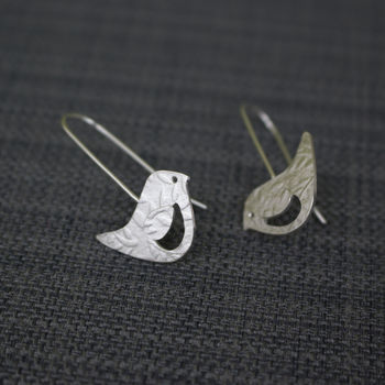 Sterling Silver Watercolour Bird Earrings, 4 of 4