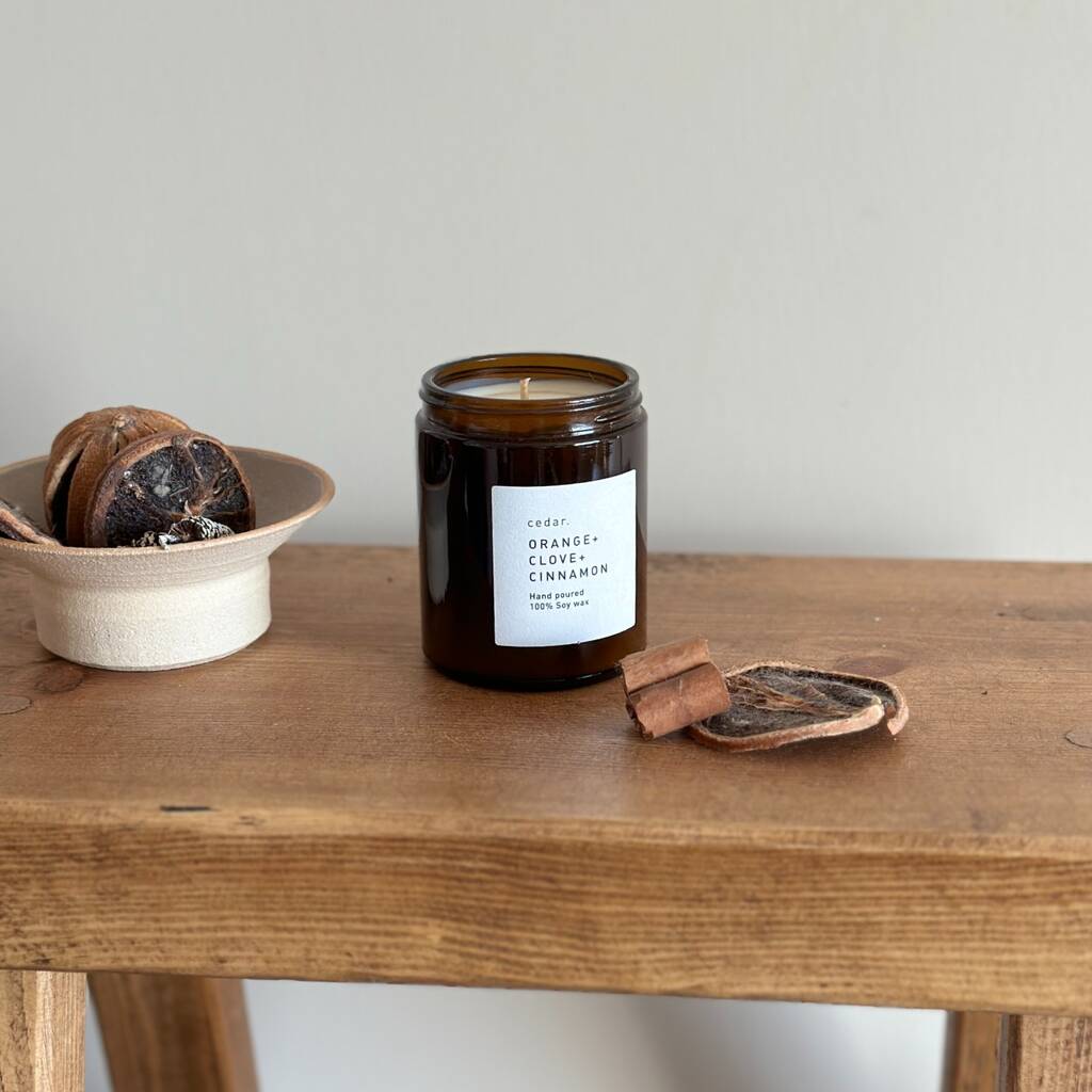 Orange + Clove + Cinnamon Candle By Chilled Indigo
