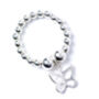 Sterling Silver Ball Bead Ring With Butterfly Charm, thumbnail 7 of 10