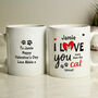 Personalised I Love You More Than The Cat Funny Mug, thumbnail 1 of 3