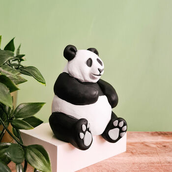 Handmade Sitting Panda Concrete Sculpture, 3 of 7