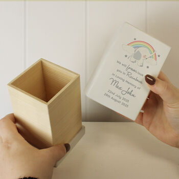 Personalised Child Memorial Urn With Rainbow, 6 of 7