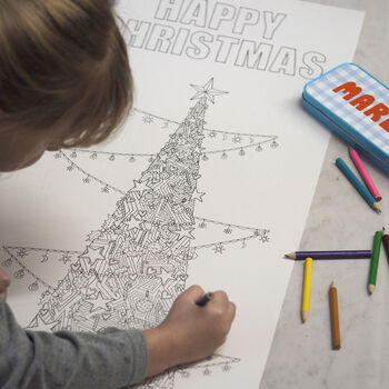 Personalised Colour In Christmas Tree Poster, 3 of 5