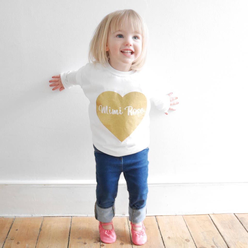 Personalised Glitter Heart T Shirt, 1 of 5