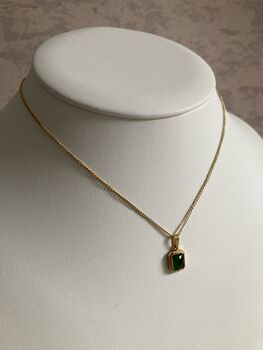 18 K Gold Emerald Pendant Necklace, 6 of 9