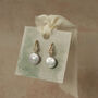Freshwater Pearl Arrow Drop Earrings, thumbnail 3 of 11