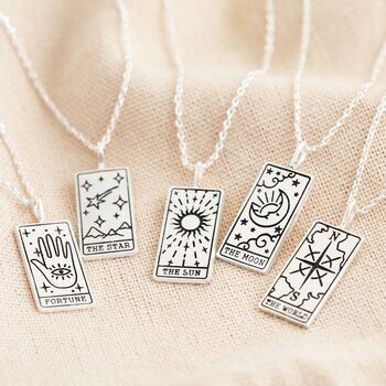 Tarot Card Pendant Necklace In Silver Plating, 2 of 12