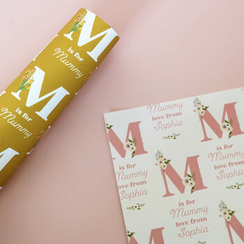 M Is For Mummy Personalised Mother's Day Wrapping Paper, 2 of 3