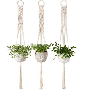 Pack Of Three Indoor Wall Hanging Planter Basket, 5 of 5