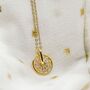 Round Compass Sunflower Indie Boho Pendant Necklace, thumbnail 4 of 5