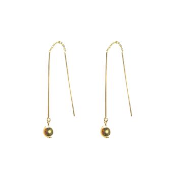 Bead Ball Drop Earring In Sterling Silver, Gold Plated, 5 of 8