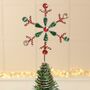 Traditional Red And Green Handmade Tree Topper, thumbnail 3 of 6