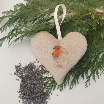 Robin Thinking Of You Gift, Hanging Heart Lavender Rose, 7 of 12