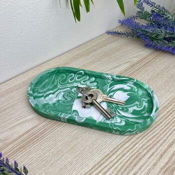Emerald Green Oval Trinket Tray Dish, 2 of 5