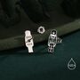 Sterling Silver Mismatched Nutcracker Stud Earrings, thumbnail 3 of 12