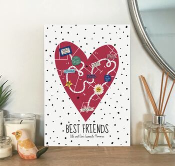 Personalised Best Friend Reasons I Love You Map, 2 of 3