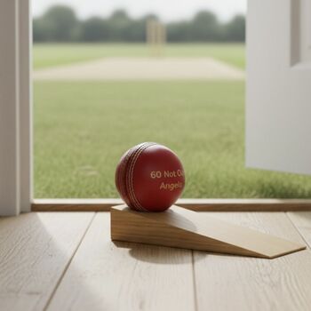 Personalised Full Size Cricket Ball Doorstop, 10 of 10