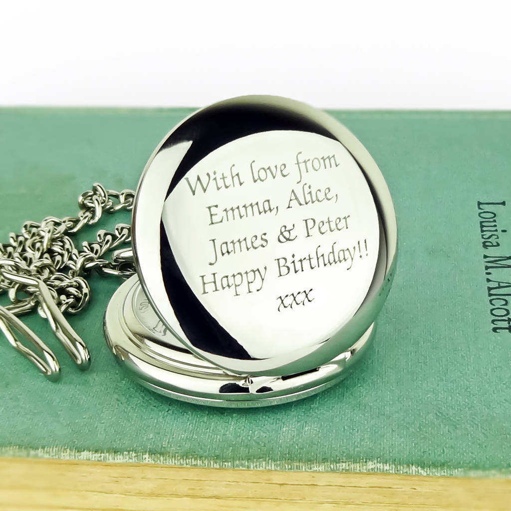 Personalised Pocket Watch With Engraved Message, 1 of 3