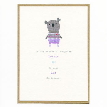 Babys First Christmas Or Pick Your Message Koala Card, 6 of 11