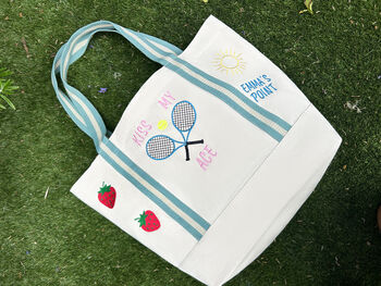 Embroidered Wimbledon Inspired Tote, 4 of 4