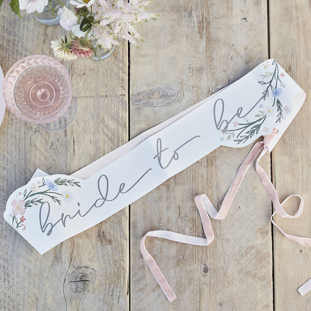 Boho Floral Bride To Be Sash, 1 of 3