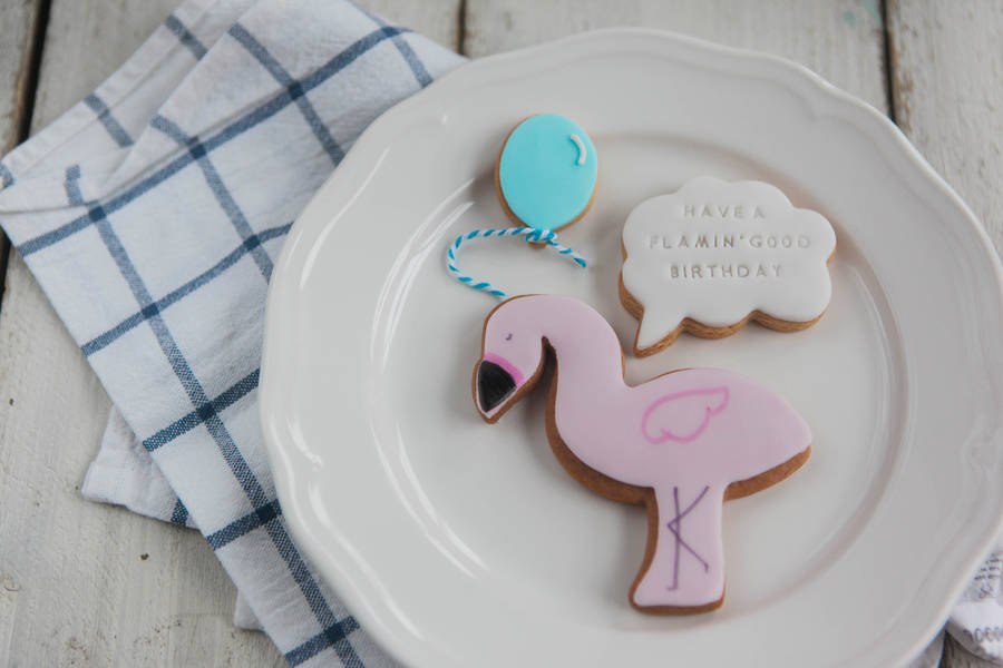 flamingo birthday biscuits by honeywell bakes