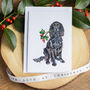 Black Cocker Spaniel Christmas Card, thumbnail 1 of 7