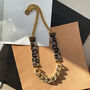 Hand Beaded Leopard Print Gold Chain Priestess Necklace, thumbnail 1 of 9