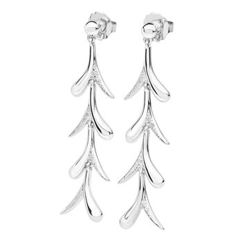 925 Sterling Silver Designer Sycamore Kiss Earrings, 2 of 5