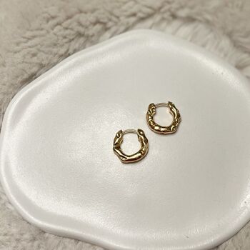 Scrunchie Gold Hoops, 2 of 4