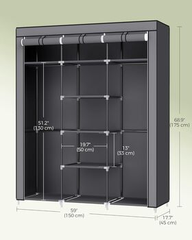 Canvas Wardrobe Folding Fabric Closet Rack, 2 of 9