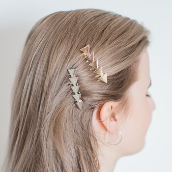 Gold Or Silver Triangle Hair Slide, 2 of 2