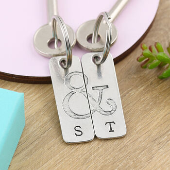 Couples Gift Personalised And Symbol Keyring Pair, 4 of 5