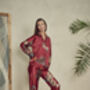 Burgundy Silk Blend Pyjama Set, thumbnail 4 of 4