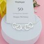 50th Birthday Infinity Hearts Necklace, thumbnail 1 of 3