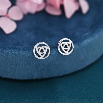 Mackintosh Rose Stud Earrings In Sterling Silver, 2 of 11
