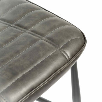 Corrine Vegan Leather Chair Grey Set Of Two, 3 of 6