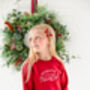 'Officially On The Nice List' Embroidered Sweatshirt Jumper, thumbnail 2 of 3