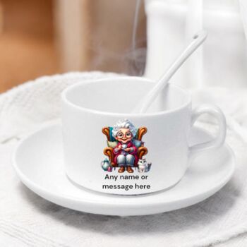 Personalised Teacup Set, Nan, Mum Coffee Set. Potty Tea, 2 of 8