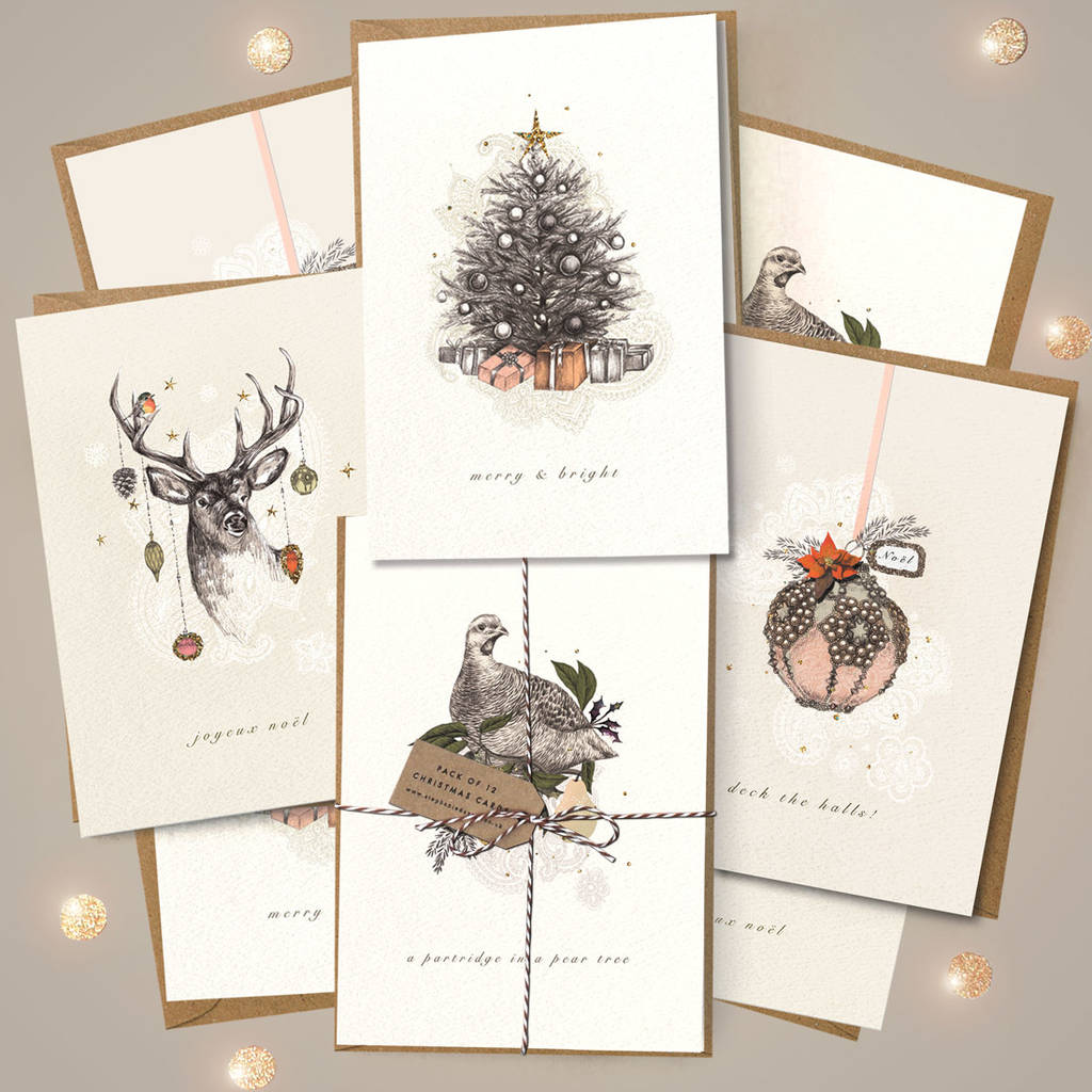 pack of bohemian christmas cards by stephanie davies ...