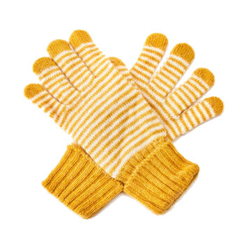 Stripe Angora Knit Gloves, 3 of 9