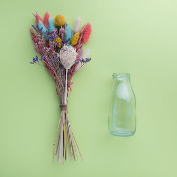 Dried Flower Posie + Vintage Bottle Vase Gift Set, 9 of 9