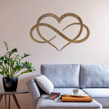 Infinity Heart Wooden Art Symbol Of Endless Love, 5 of 12