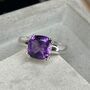 Sterling Silver Amethyst Crystal Ring, thumbnail 1 of 7